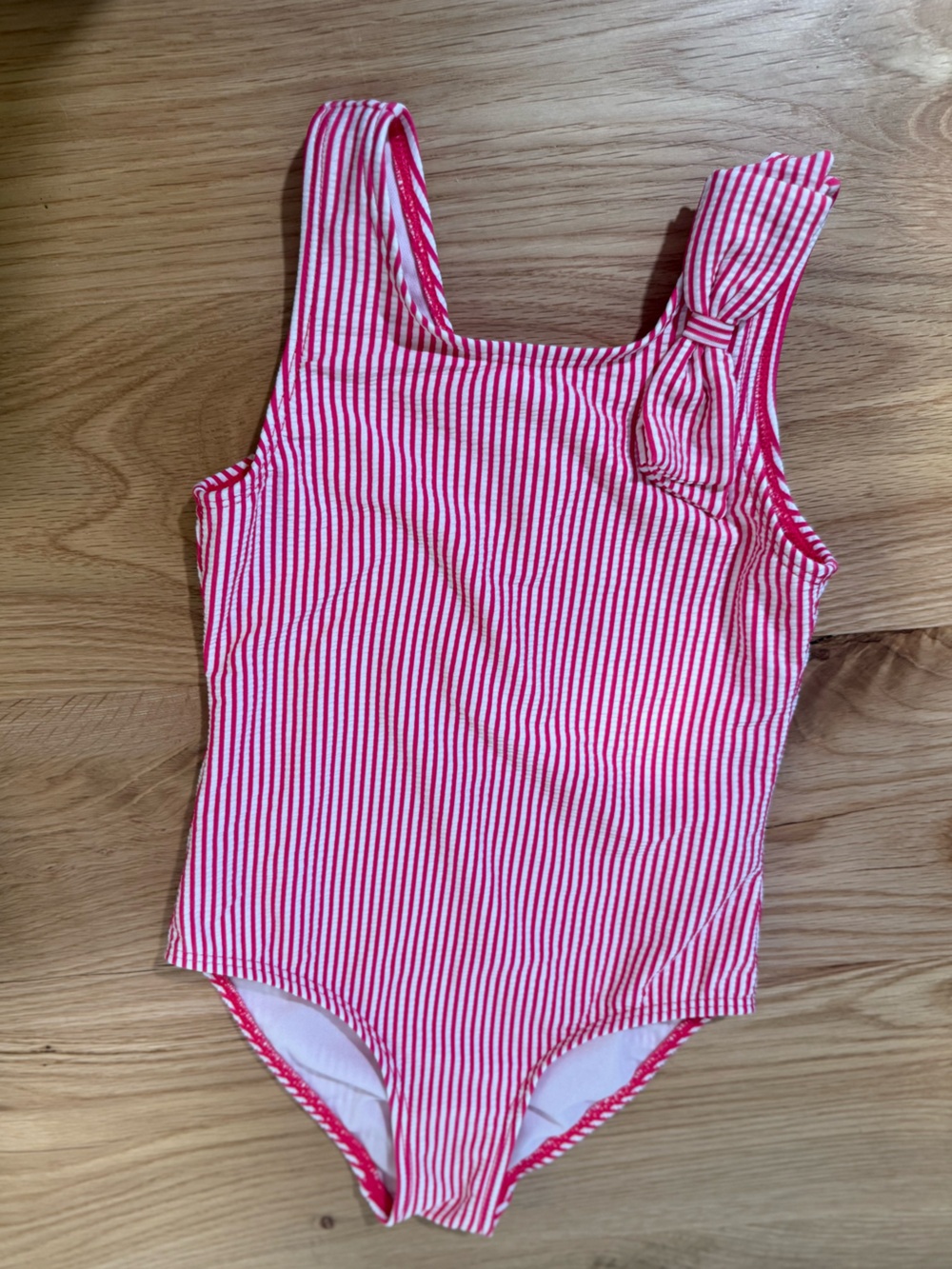 Cat & Jack Pink and White Striped Kids One-Piece-5T